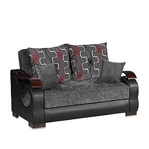 Metroplex Gray Chenille Convertible Loveseat by Casamode