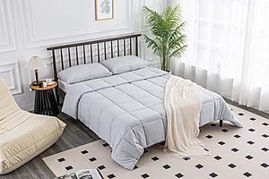 Soft Washed Down Alternative Comforter Set Gray by Mlily