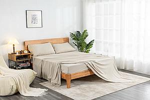 Soft Washed Sheet Set Light Brown by Mlily