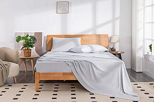 Soft Washed Sheet Set Light Gray by Mlily