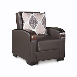 Mobimax Brown PU Leatherette Convertible Chair by Casamode