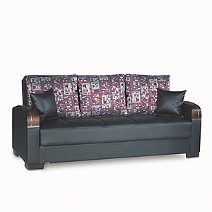Mobimax Black PU Leatherette Sofa Bed by Casamode