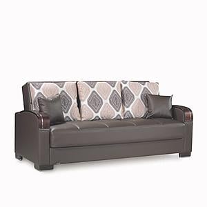 Mobimax Brown PU Leatherette Sofa Bed by Casamode