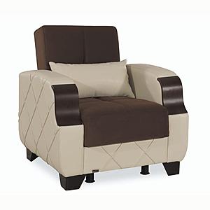 Molina Dark Brown/Cream Convertible Chair by Casamode