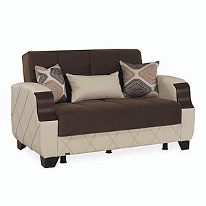 Molina Dark Brown/Cream Convertible Loveseat by Casamode