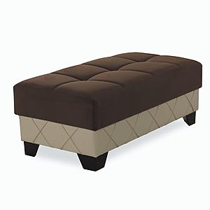 Molina Dark Brown/Cream Ottoman by Casamode