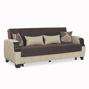 Molina Dark Brown/Cream Sofa Bed by Casamode