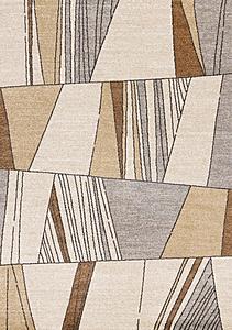 Mae White Beige Orange Stain Glass Design Rug by Kalora