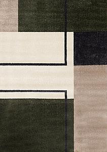 Malibu Green Grey White Modern Geometric Design Rug by Kalora