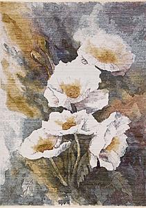 Marisa Green Blue Cream Flower Rug by Kalora