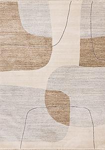 Marisa Grey Brown Cream Geometric Rug by Kalora