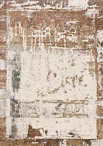 Marquis Orange White Beige Green Organic Distressed Design Rug by Kalora