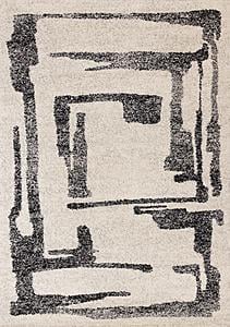 Marquis White Black Distressed Marker Lines Design Rug by Kalora