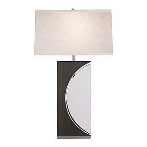 Half Moon 30" Table Lamp w/Nightlight Feature - Charcoal Gray Wood & Brushed Nickel by Nova of California