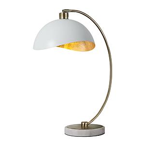 Luna Bella 27" Table Lamp - Weathered Brass & Matte White/Gold Leaf Shade by Nova of California