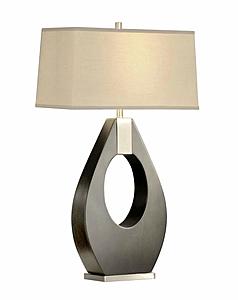 Pearson 30" Table Lamp - Pecan Wood & Brushed Nickel by Nova of California