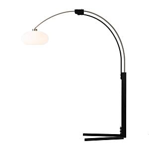 Morelli 84" Arc Floor Lamp - Satin Nickel & Black by Nova of California
