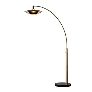 Rancho Mirage 83" 1 Light Arc Floor Lamp - Weathered Brass Finish by Nova of California