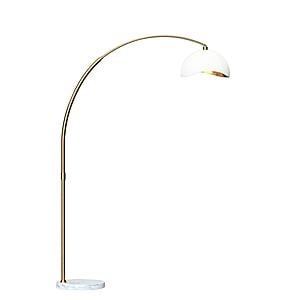 Luna Bella Arc Floor Lamp -White w/Gold Leaf Shade by Nova of California