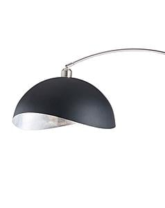 Luna Bella 92" Arc Floor Lamp - Antique Nickel, Matte Black/Silver Leaf Shade by Nova of California