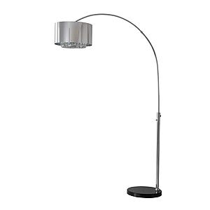 Marilyn 94" 1 Light Arc Floor Lamp - Chrome, Mylar & Crystal Shade by Nova of California