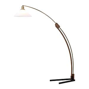 Melmar Arc Floor Lamp - Weathered Brass & Walnut by Nova of California