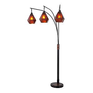 Artifact 86" Natural Mica 3 Light Arc Floor Lamp - Expresso Bronze by Nova of California