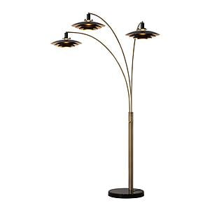 Rancho Mirage 84" 3 Light Arc Floor Lamp - Weathered Brass by Nova of California