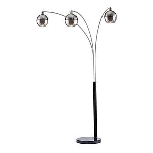 Orson 84" 3 Light Arc Floor Lamp - Matte Black, Brushed Nickel by Nova of California