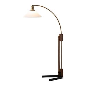 Melmar Chairside Arc Floor Lamp - Weathered Brass & Walnut by Nova of California