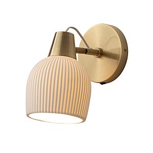 Petaluma Bone Porcelain Wall Sconce - Weathered Brass by Nova of California