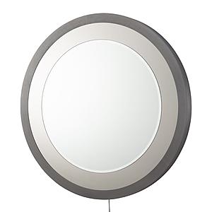 Starfall Vanishing infinity LED Round Wall Mirror - Gunmetal by Nova of California