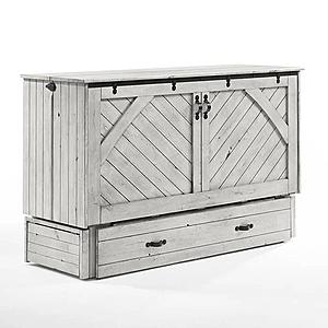 Ranchero Murphy Cabinet Bed Queen Wildwood Vintage White by Night & Day Furniture