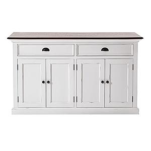 Halifax Accent Classic Buffet, White Distress & Deep Brown by Novasolo