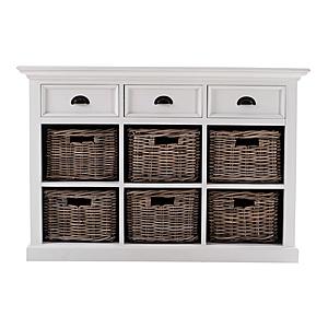 Halifax Buffet with 6 Baskets, Classic White by Novasolo