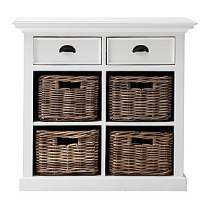 Halifax Medium Buffet with Basket Set, Classic White by Novasolo