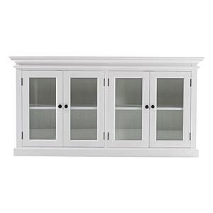 Halifax Display Buffet with 4 Glass Doors, Classic White by Novasolo