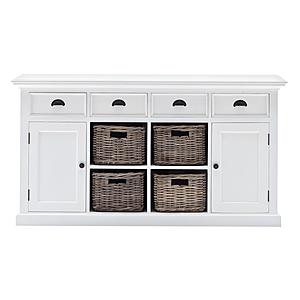 Halifax Buffet with 4 Baskets, Classic White by Novasolo