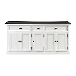 Halifax Contrast Buffet w/5 Doors in White & Black by Novasolo