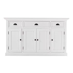 Halifax Buffet with 4 Doors 3 Drawers, Classic White by Novasolo