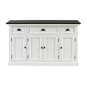 Halifax Contrast Buffet w/4 Doors & 3 Drawers in White & Black by Novasolo