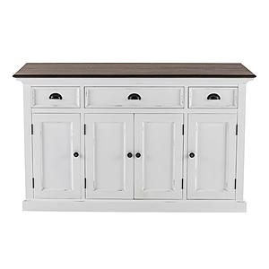 Halifax Accent Buffet w/4 Doors & 3 Drawers in White & Brown by Novasolo