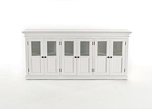 Halifax Buffet w/6 Glass Doors in Classic White by Novasolo