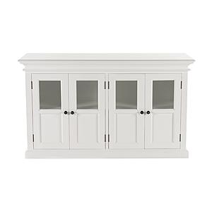 Halifax Buffet w/4 Glass Doors in Classic White by Novasolo