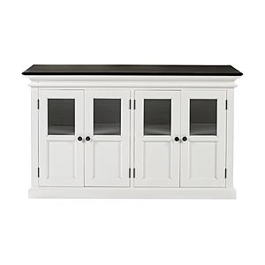 Halifax Contrast Buffet w/4 Glass Doors in White & Black by Novasolo