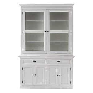 Halifax Glass-Display Hutch Unit, Classic White by Novasolo