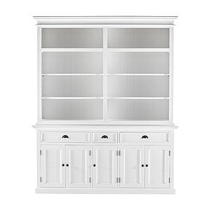 Halifax Hutch Bookcase 5 Doors 3 Drawers, Classic White by Novasolo