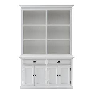 Halifax Buffet Hutch Unit with 6 Shelves, Classic White by Novasolo