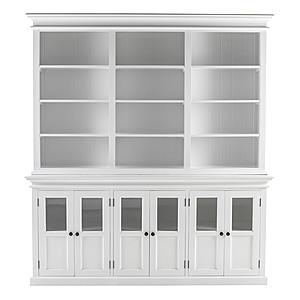 Halifax Hutch Unit w/6 Glass Doors in White by Novasolo