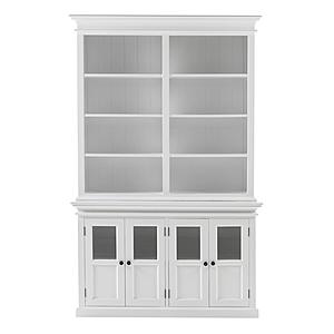 Halifax Hutch Unit w/4 Glass Doors in White by Novasolo